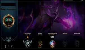 Conta league of legends lvl 106 124 champs 86 skins LOL