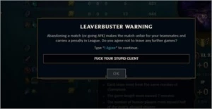 Retiro Leave Buster - League of Legends LOL