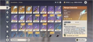 Genshin impact AR 31 NA - Diluc+Keging+venti+ 3 armas 5