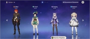 Genshin impact AR 31 NA - Diluc+Keging+venti+ 3 armas 5