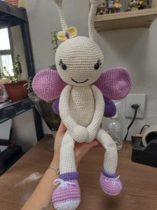 Amigurumi Borboleta Cristal tamanho 50 cm - Artesanato e Personalizados