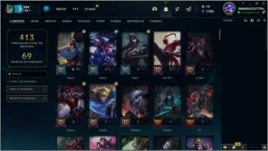 Conta League of Legends, Prata 2, 57 skins, 121 campeÃµes LOL