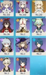 [NA AR39 Feminina] 5* Keqing, Qiqi, Venti, Mona, Espadão - Genshin Impact