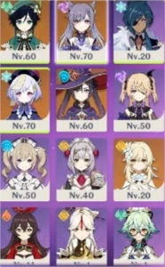 [NA AR39 Feminina] 5* Keqing, Qiqi, Venti, Mona, Espadão - Genshin Impact