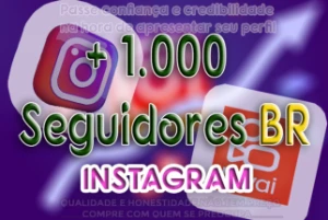 Instagram: 1.000 Seguidores 100%BR [PROMOÇÂO] - Social Media