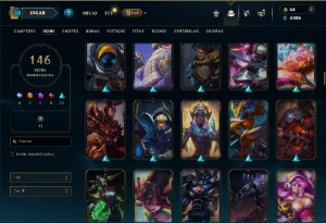 Bronze 4 com TODOS os champs e 146 Skins ( TOP / JG ) - League of Legends LOL