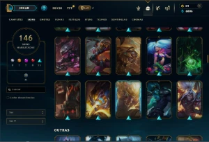 Bronze 4 com TODOS os champs e 146 Skins ( TOP / JG ) - League of Legends LOL