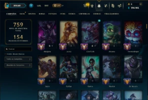 Ouro 4 com TODOS os Champs e 198 Skins ( SUP / ADC ) - League of Legends LOL