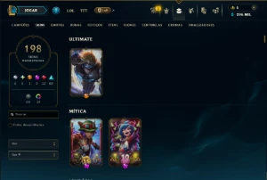 Ouro 4 com TODOS os Champs e 198 Skins ( SUP / ADC ) - League of Legends LOL