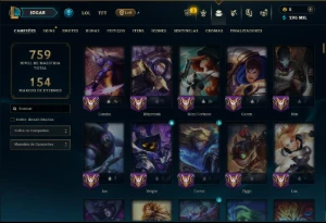 Ouro 4 com TODOS os Champs e 198 Skins ( SUP / ADC ) - League of Legends LOL