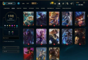 Ouro 4 com TODOS os Champs e 198 Skins ( SUP / ADC ) - League of Legends LOL