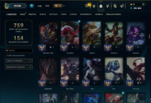 Ouro 4 com TODOS os Champs e 198 Skins ( SUP / ADC ) - League of Legends LOL