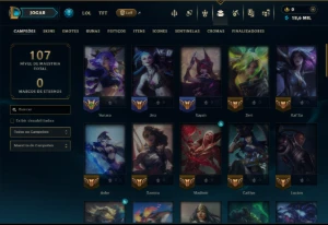Esmeralda 4 com 60 Champs e 22 Skins - League of Legends LOL