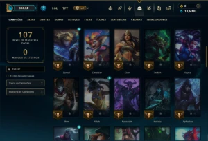 Esmeralda 4 com 60 Champs e 22 Skins - League of Legends LOL