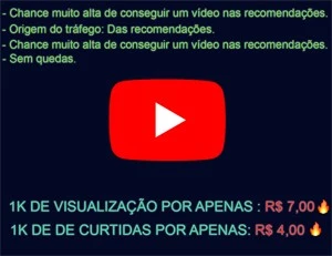 1000 VISUALIZAÇÕES YOUTUBE POR APENAS R$ 7,00 - Redes Sociais