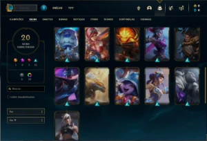 Conta Mestre com 60 Champs e 20 Skins + 11 Cromas - League of Legends LOL
