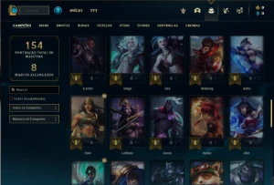 Conta Mestre com 60 Champs e 20 Skins + 11 Cromas - League of Legends LOL