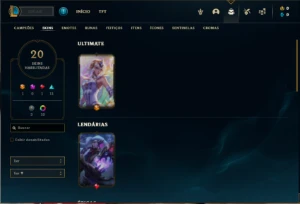 Conta Mestre com 60 Champs e 20 Skins + 11 Cromas - League of Legends LOL