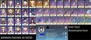 Conta com Yelan e sua arma assinatura - Genshin Impact