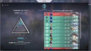 CONTA DE VALORANT PLATINA 2, com MOLDURA platina