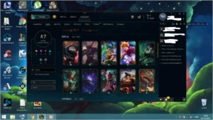 CONTA PLATINA 1 COM BORDA DE PLATINA 111 CHAMPS 47 SKINS - League of Legends LOL