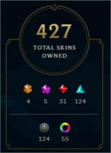Conta com 427 skins / tds champs / Elise ~ Morg Vitoriosas - League of Legends LOL