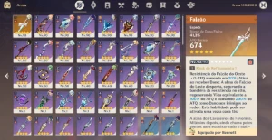 Genshin Impact AR56 com 45 PERSONAGENS 12 T5 Yae Xiao Raiden