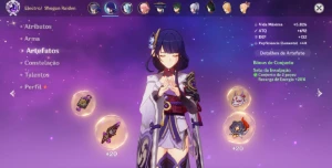Genshin Impact AR56 com 45 PERSONAGENS 12 T5 Yae Xiao Raiden