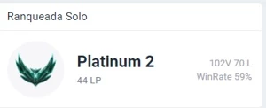 Conta platina2 /59% win rate - League of Legends LOL