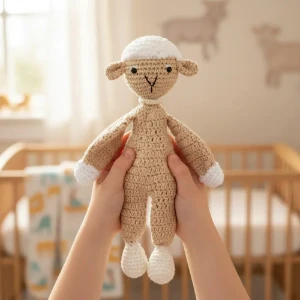 Naninha Ovelha Amigurumi Artesanal Bebê Objeto Apego Sono - Artesanato e Personalizados