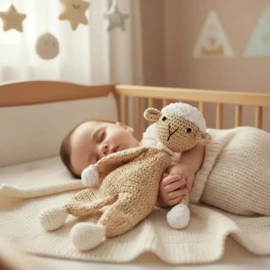 Naninha Ovelha Amigurumi Artesanal Bebê Objeto Apego Sono - Artesanato e Personalizados