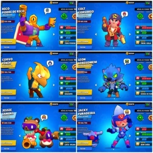 Conta 99% full Passe comprado Brawl varias skins - Brawl Stars