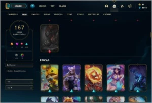 Conta ouro 3 com 150 champs e 167 skins Nivel 467 (MAIN ADC) - League of Legends LOL