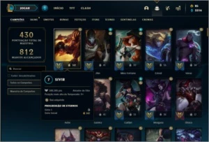 Conta ouro 3 com 150 champs e 167 skins Nivel 467 (MAIN ADC) - League of Legends LOL