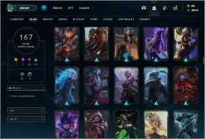 Conta ouro 3 com 150 champs e 167 skins Nivel 467 (MAIN ADC) - League of Legends LOL