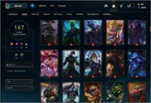 Conta ouro 3 com 150 champs e 167 skins Nivel 467 (MAIN ADC) - League of Legends LOL