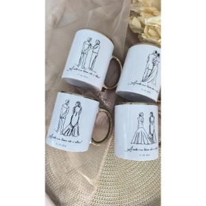 Caneca com Borda e Alça Douradas Personalizada - Artesanato e Personalizados
