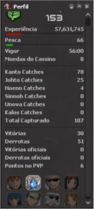 Conta Level 153, ADV Naturia RANK 5 - SERVIDOR GOLD - PokeXGames PXG