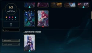 CONTA LOL NVL 180, PRATA 1, 63 SKINS, 86 CHAMPS - League of Legends