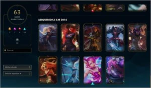 CONTA LOL NVL 180, PRATA 1, 63 SKINS, 86 CHAMPS - League of Legends