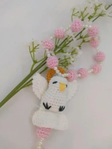 Terço de Crochê com Espírito Santo - Artesanato e Personalizados