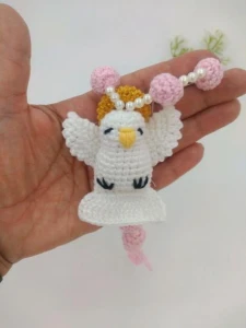 Terço de Crochê com Espírito Santo - Artesanato e Personalizados