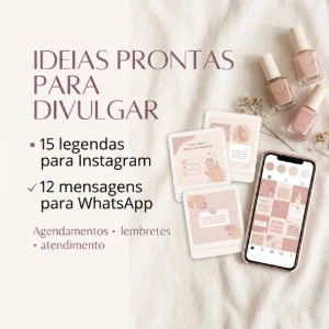 Kit de mensagens e legendas para manicures — conteúdo digita - eBooks