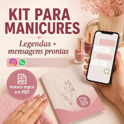 Kit de mensagens e legendas para manicures — conteúdo digita - eBooks