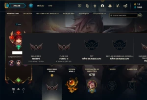 Ferro 1 com TODOS os champs e 337 Skins + Honra 5 - League of Legends LOL