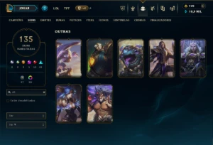 Platina 3 com 140 Champs e 135 Skins ( JG / TOP / MID ) - League of Legends LOL