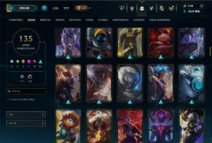Platina 3 com 140 Champs e 135 Skins ( JG / TOP / MID ) - League of Legends LOL