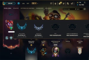 Platina 3 com 140 Champs e 135 Skins ( JG / TOP / MID ) - League of Legends LOL