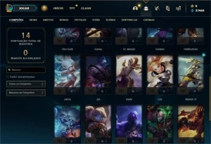 Conta ouro 1 com 26 Champs e 10 Fragmentos de skins - League of Legends LOL