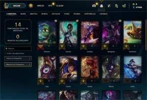 Conta ouro 1 com 26 Champs e 10 Fragmentos de skins - League of Legends LOL